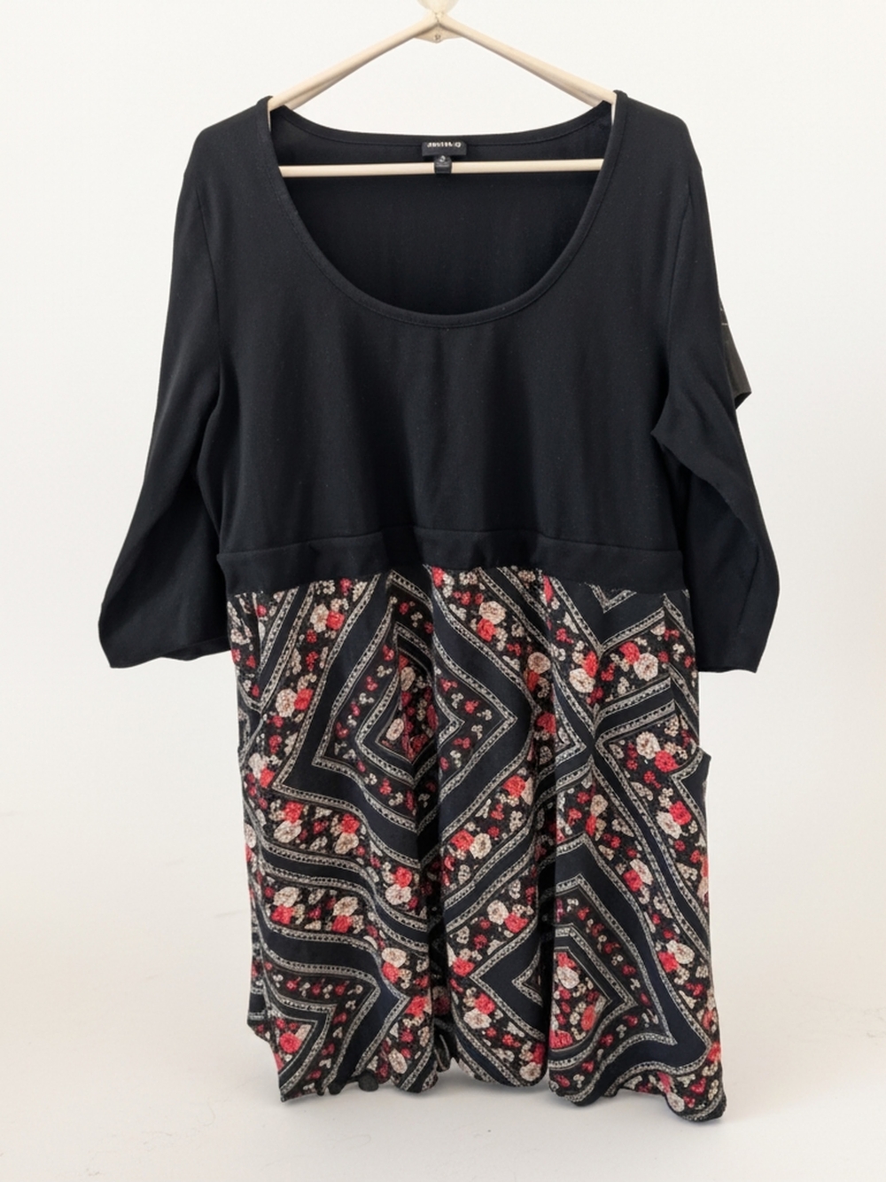 Torrid Black Floral Empire-Waist Dress